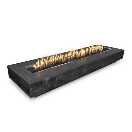 The Outdoor Plus 120 Rectangular Coronado Fire Pit, Wood Grain GFRC Concrete, Spark Ignition w/Flame Sense, Nat. Gas OPT-COR120FSEN-EBN-NG
